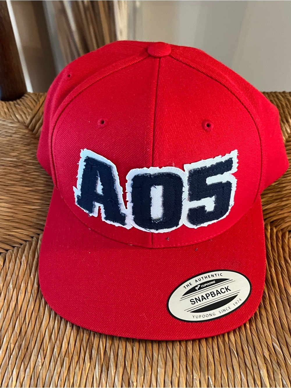 GOOSE IT Lacrosse AO5 Red Snapback Hat Green Underbrim